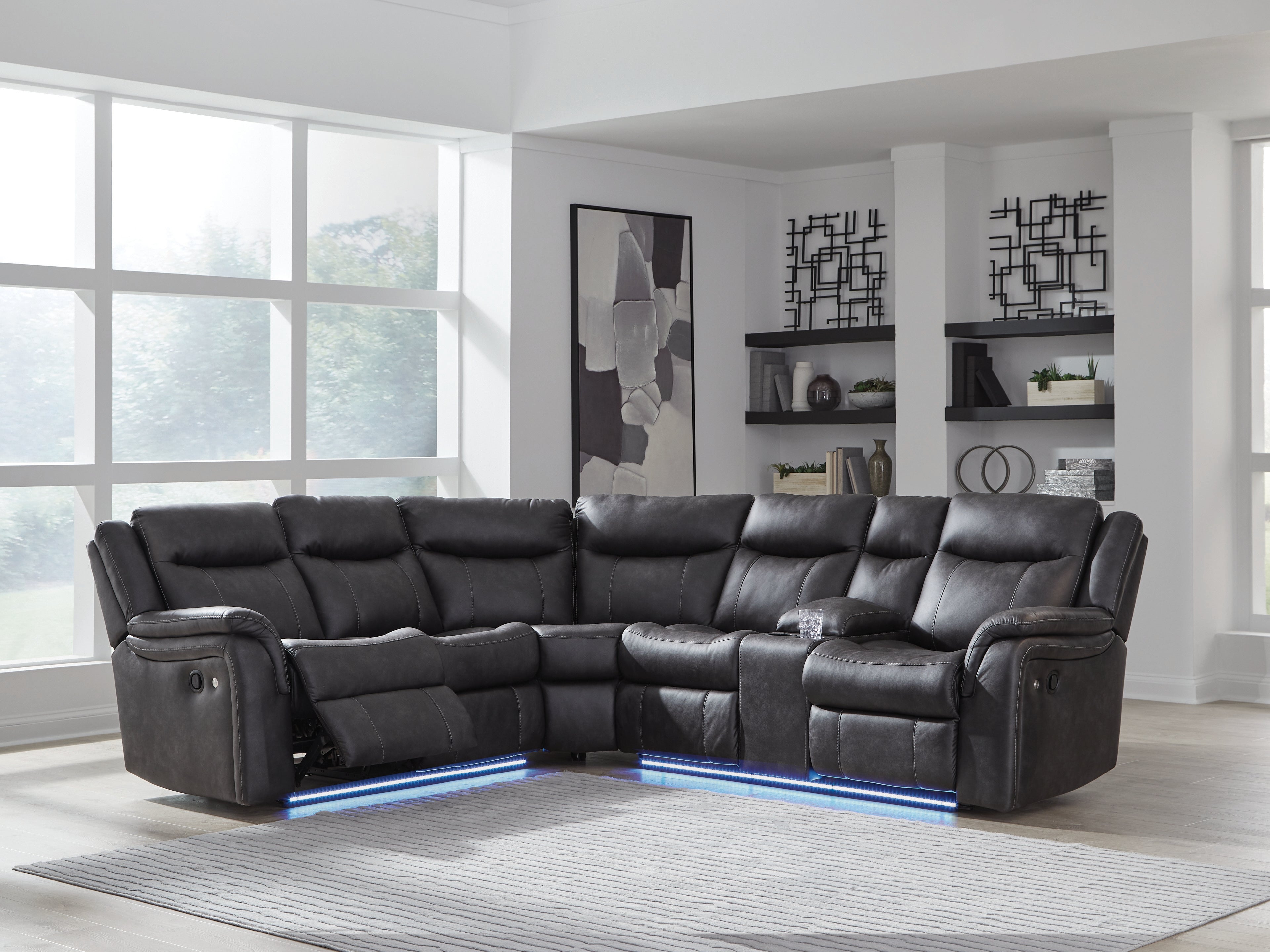 Hoover Furniture Outlet - Ashley Furniture - Sultan Meadow 2-Piece Reclining Sectional - 2-Piece Reclining Sectional - PC13001S1