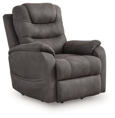 Hoover Furniture Outlet - Ashley Furniture - Snowfield Power Lift Recliner - Power Lift Recliner / Gunmetal - 1760912