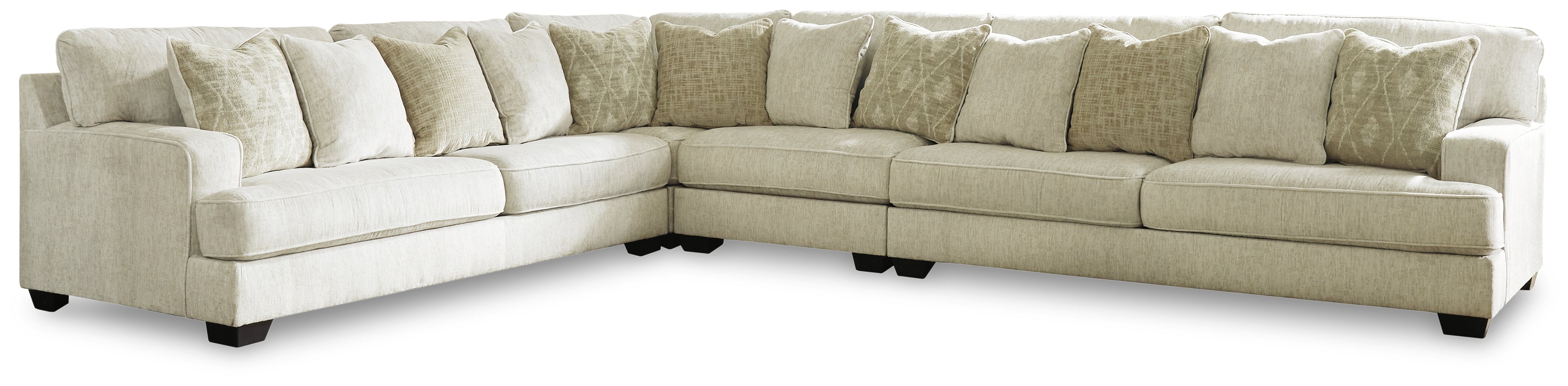 Hoover Furniture Outlet - Ashley Furniture - Rawcliffe 4-Piece Sectional - LAF 4-Piece Sectional / Parchment - 19604S2