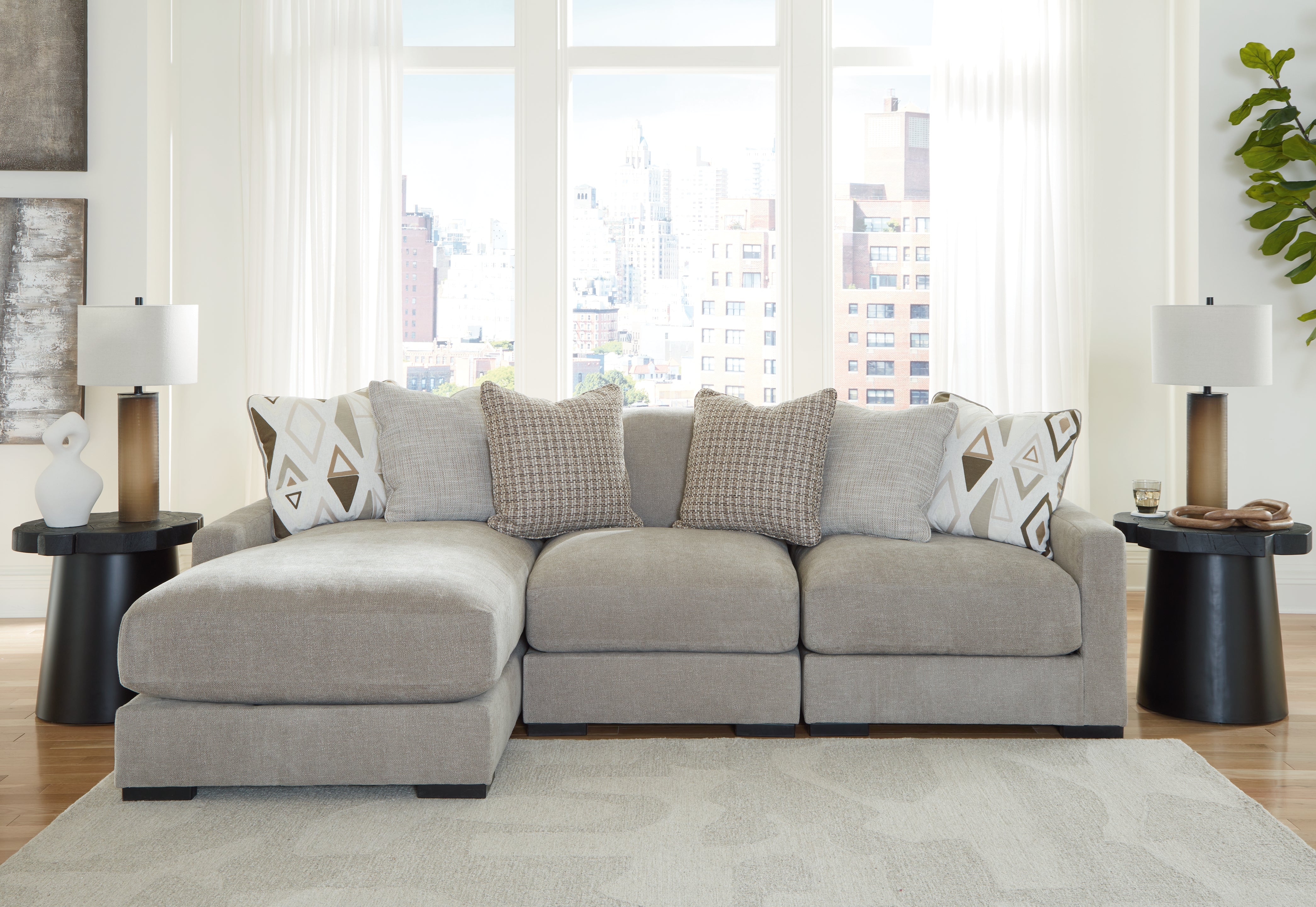 Hoover Furniture Outlet - Ashley Furniture - Aslan Court 3-Piece Sofa Sectional with Chaise - RAF 3-Piece Sofa Sectional with Chaise - 20305S3
