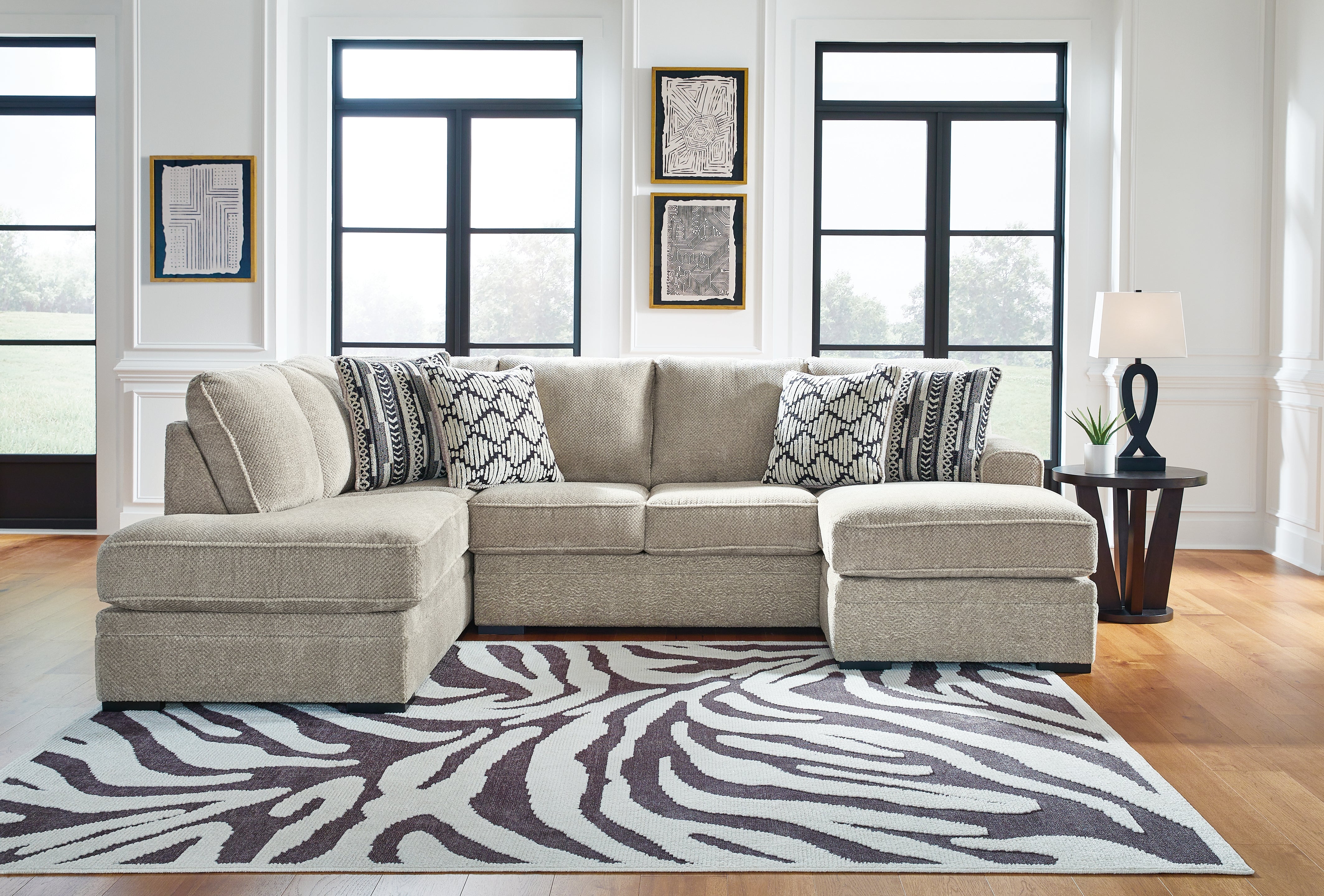 Hoover Furniture Outlet - Ashley Furniture - Calnita 2-Piece Sectional with Chaise - RAF 2-Piece Sectional with Chaise - 20502S2