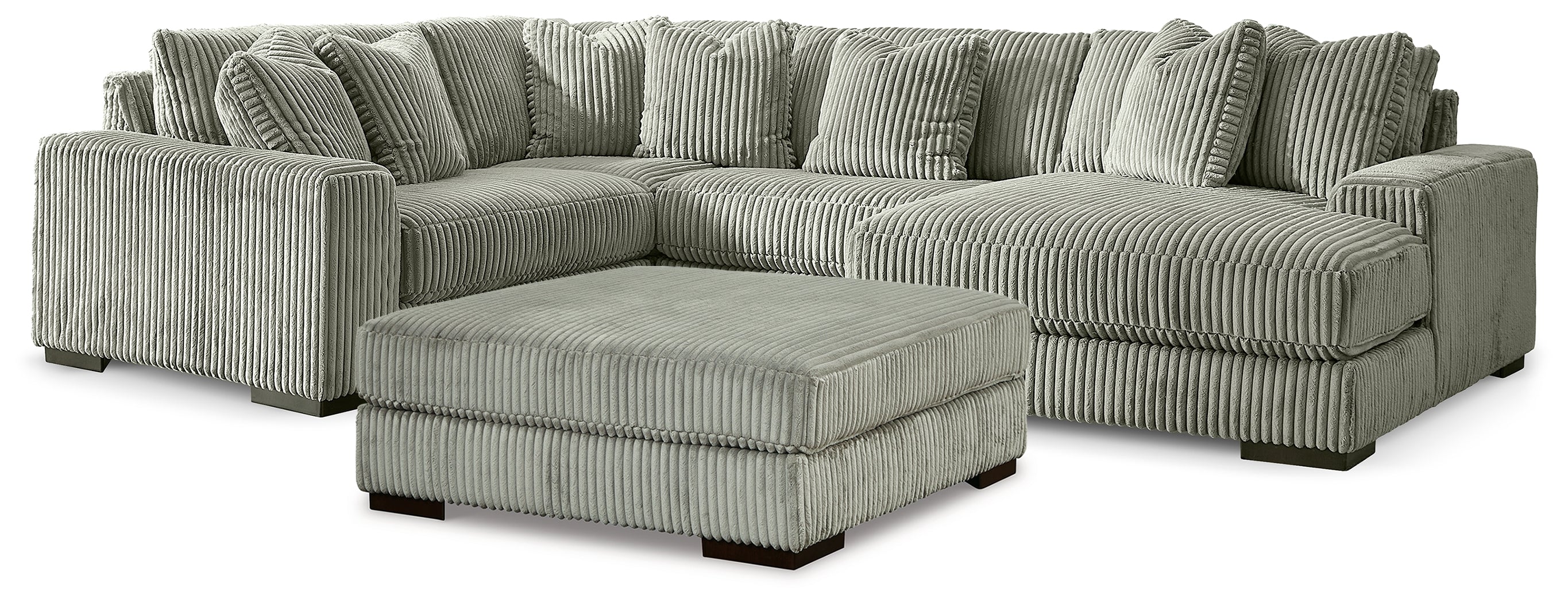 Hoover Furniture Outlet - Ashley Furniture - Lindyn 4-Piece Sectional with Chaise and Oversized Accent Ottoman - 4-Piece Sectional with Chaise and Oversized Accent Ottoman - 21105U12