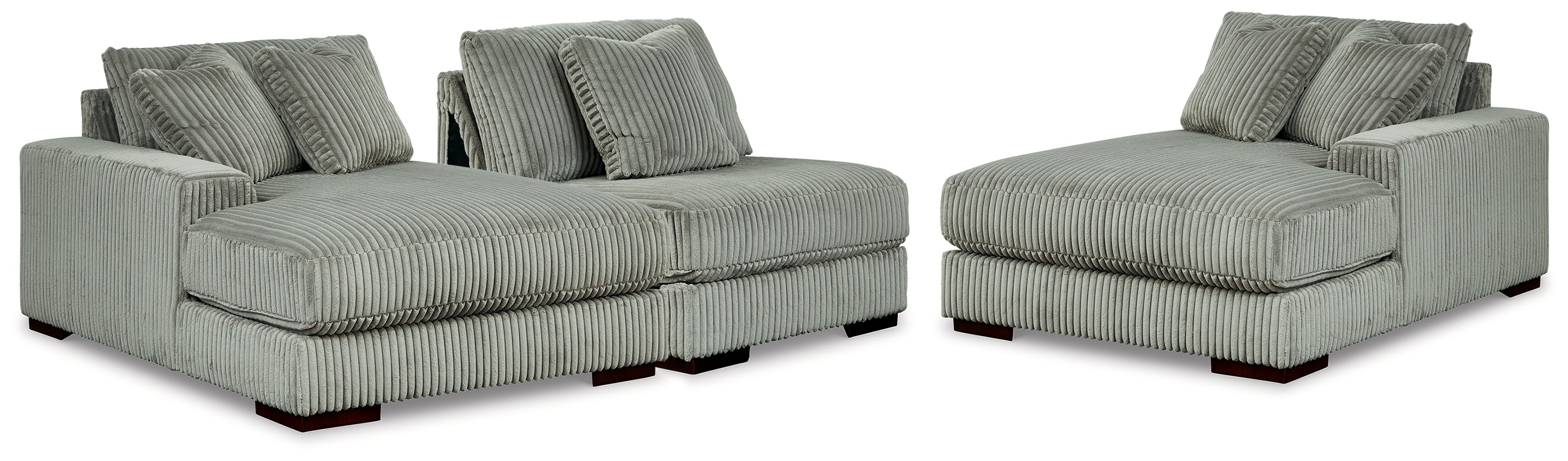 Hoover Furniture Outlet - Ashley Furniture - Lindyn 3-Piece Sectional with Double Chaise - RAF 3-Piece Sectional with Double Chaise - 21105S18