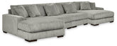 Hoover Furniture Outlet - Ashley Furniture - Lindyn 4-Piece Sectional with Double Chaise - 4-Piece Sectional with Double Chaise - 21105S20