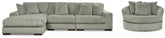 Hoover Furniture Outlet - Ashley Furniture - Lindyn 3-Piece Sectional and Oversized Swivel Accent Chair - 3-Piece Sectional and Oversized Swivel Accent Chair - 21105U6