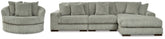 Hoover Furniture Outlet - Ashley Furniture - Lindyn 3-Piece Sectional and Chair - 3-Piece Sectional and Chair / Fog - 21105U1