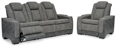 Hoover Furniture Outlet - Ashley Furniture - Next-Gen Durapella Power Reclining Sofa and Power Recliner - Power Reclining Sofa and Power Recliner - 22004U3