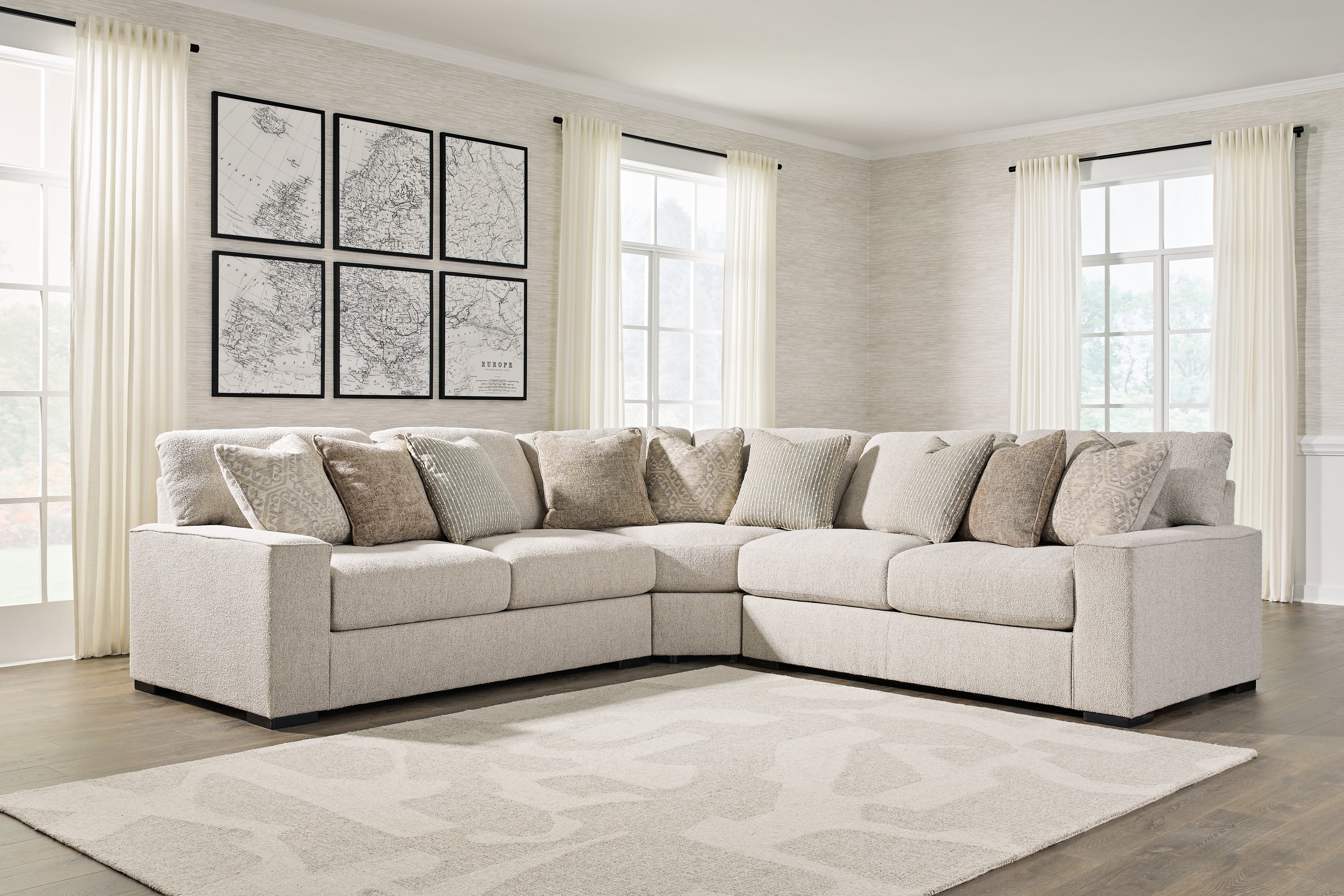 Hoover Furniture Outlet - Ashley Furniture - Ballyton 3-Piece Sectional - RAF 3-Piece Sectional - 25102S1