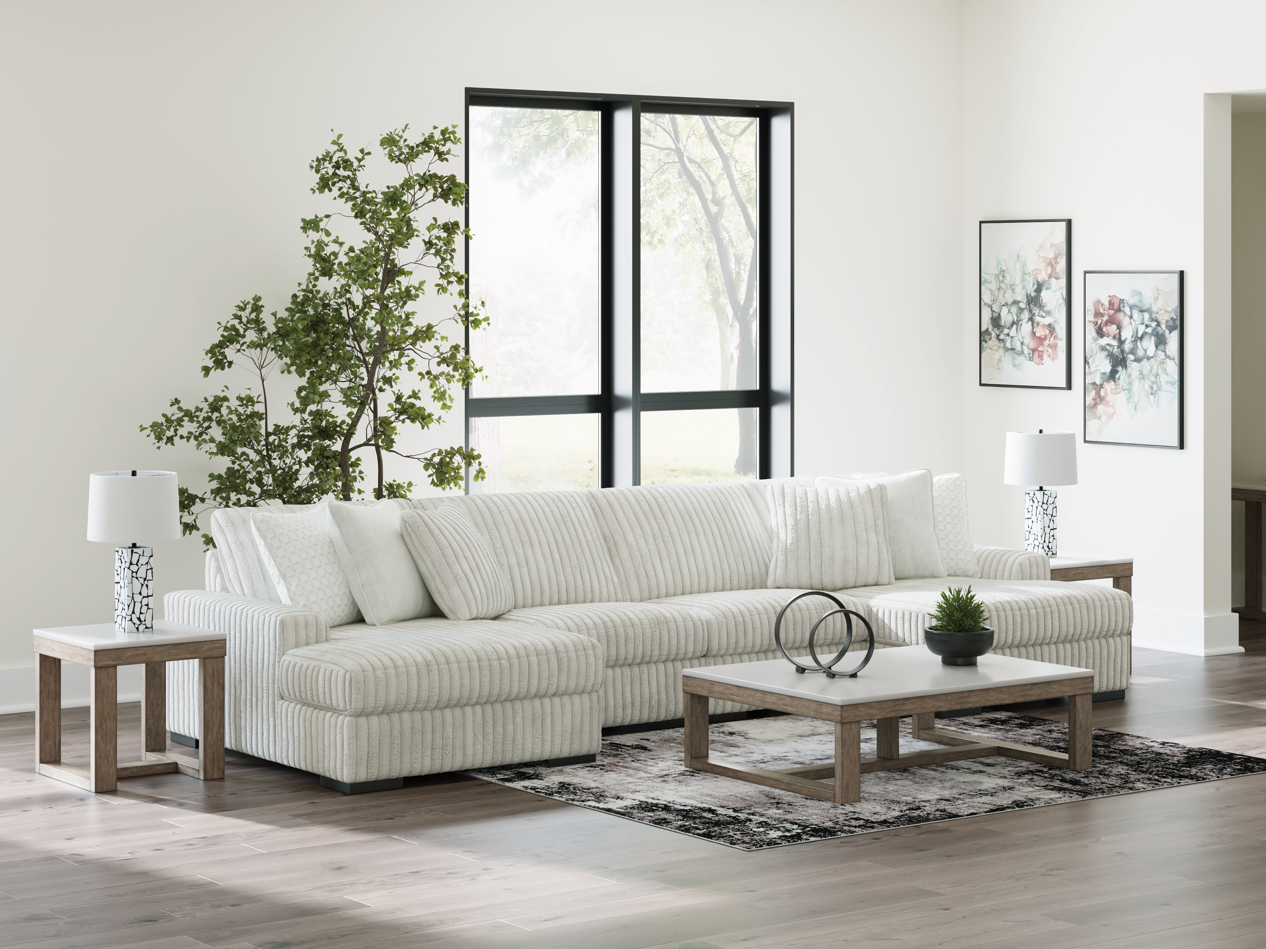 Hoover Furniture Outlet - Ashley Furniture - Stupendous 4-Piece Sectional with Double Chaise - RAF 4-Piece Sectional with Double Chaise - 25903S5
