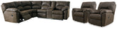 Hoover Furniture Outlet - Ashley Furniture - Tambo 2-Piece Reclining Sectional and 2 Recliners - 2-Piece Reclining Sectional and 2 Recliners - 27802U1