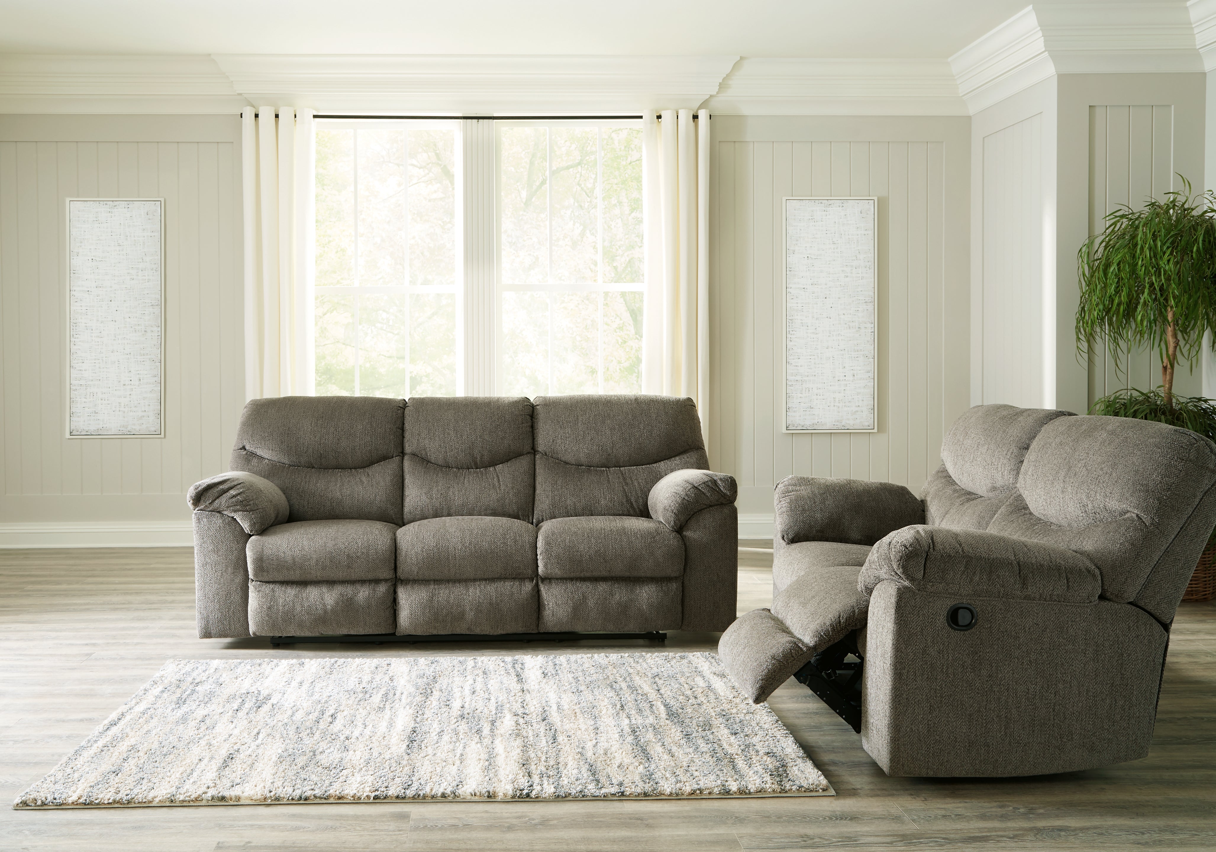 Hoover Furniture Outlet - Ashley Furniture - Alphons Reclining Sofa and Loveseat - Reclining Sofa and Loveseat - 28201U1