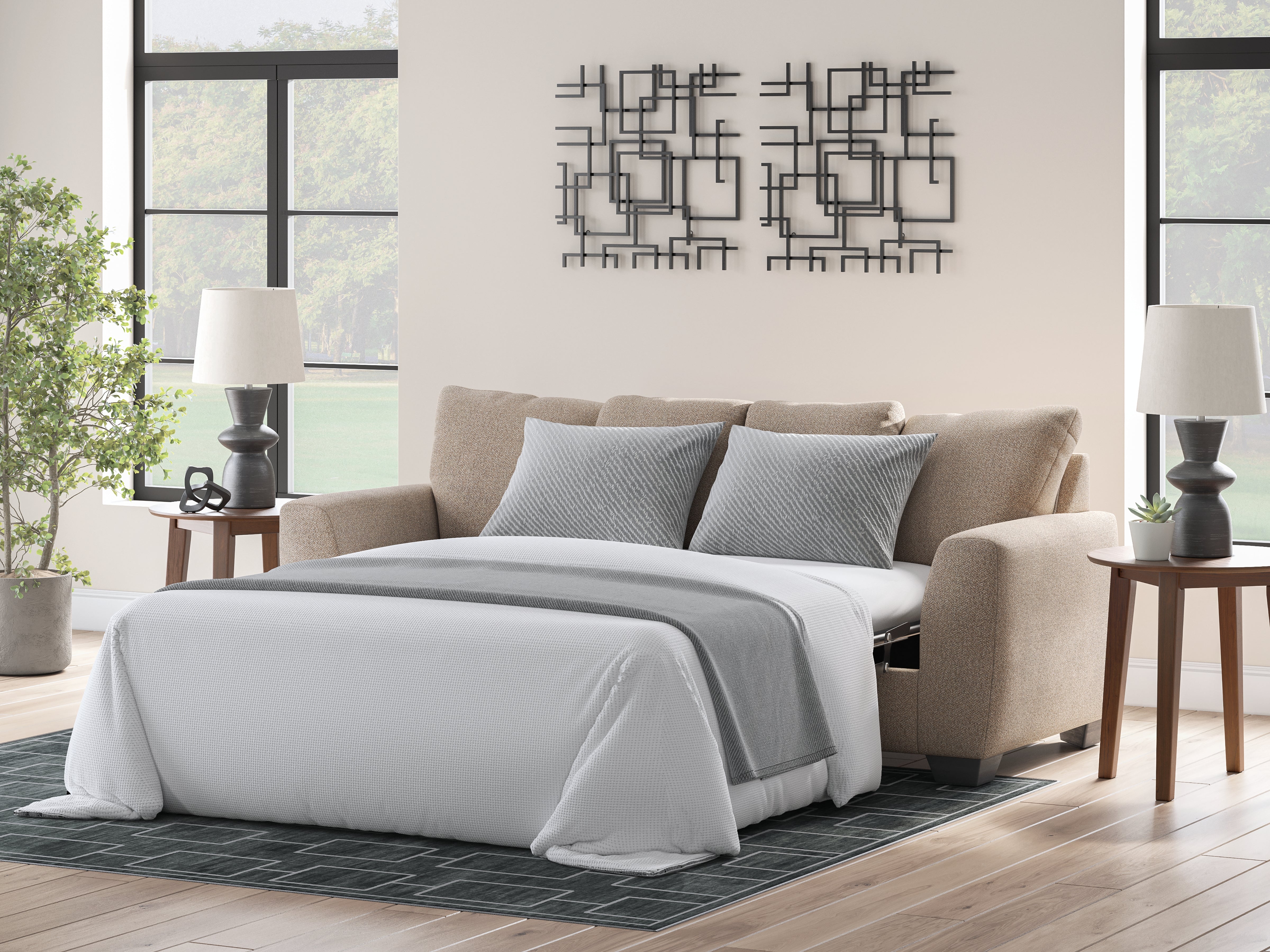 Hoover Furniture Outlet - Ashley Furniture - Triston-Peaks Queen Sofa Sleeper - Queen Sofa Sleeper - 3020439