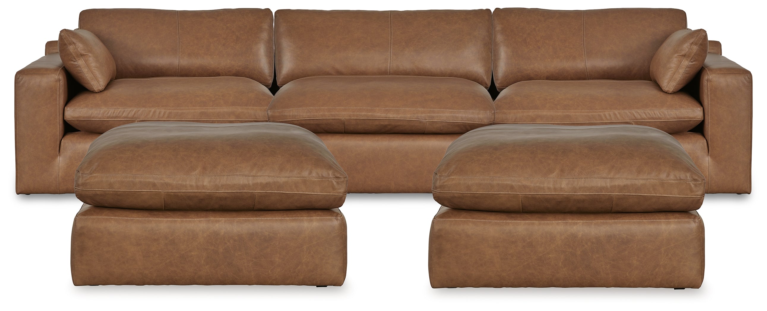 Hoover Furniture Outlet - Ashley Furniture - Emilia 3-Piece Sectional and 2 Ottomans - 3-Piece Sectional and 2 Ottomans - 30901U2
