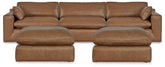 Hoover Furniture Outlet - Ashley Furniture - Emilia 3-Piece Sectional and 2 Ottomans - 3-Piece Sectional and 2 Ottomans - 30901U2