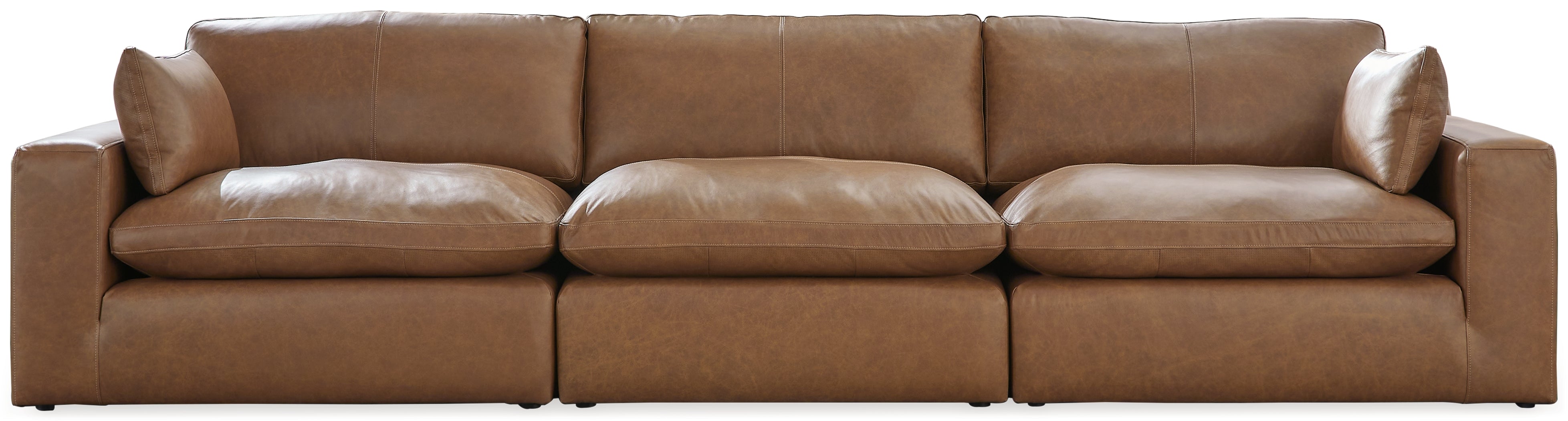 Hoover Furniture Outlet - Ashley Furniture - Emilia 3-Piece Sectional Sofa - RAF 3-Piece Sectional Sofa / Caramel - 30901S2