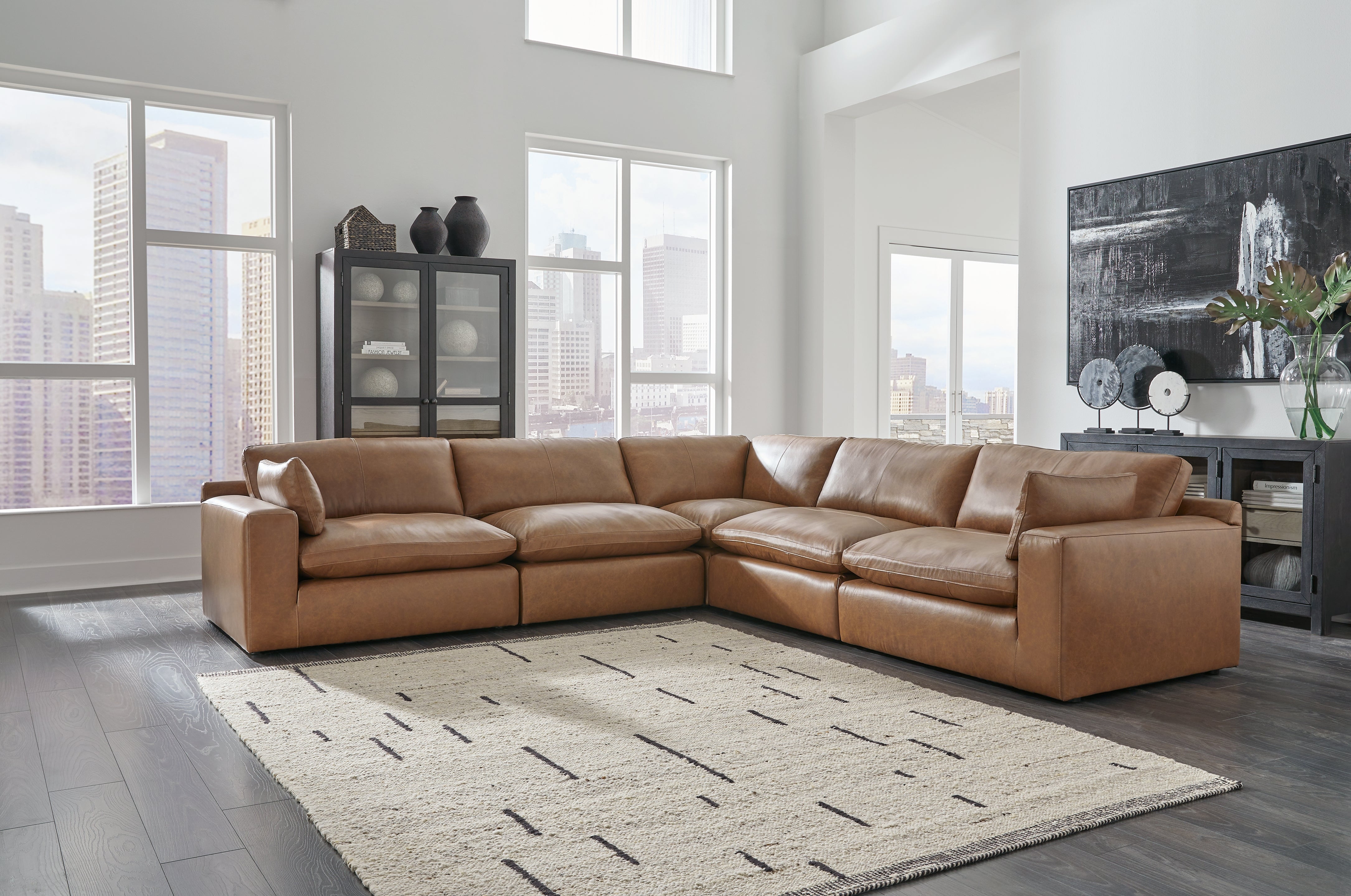 Hoover Furniture Outlet - Ashley Furniture - Emilia 5-Piece Sectional - RAF 5-Piece Sectional - 30901S4