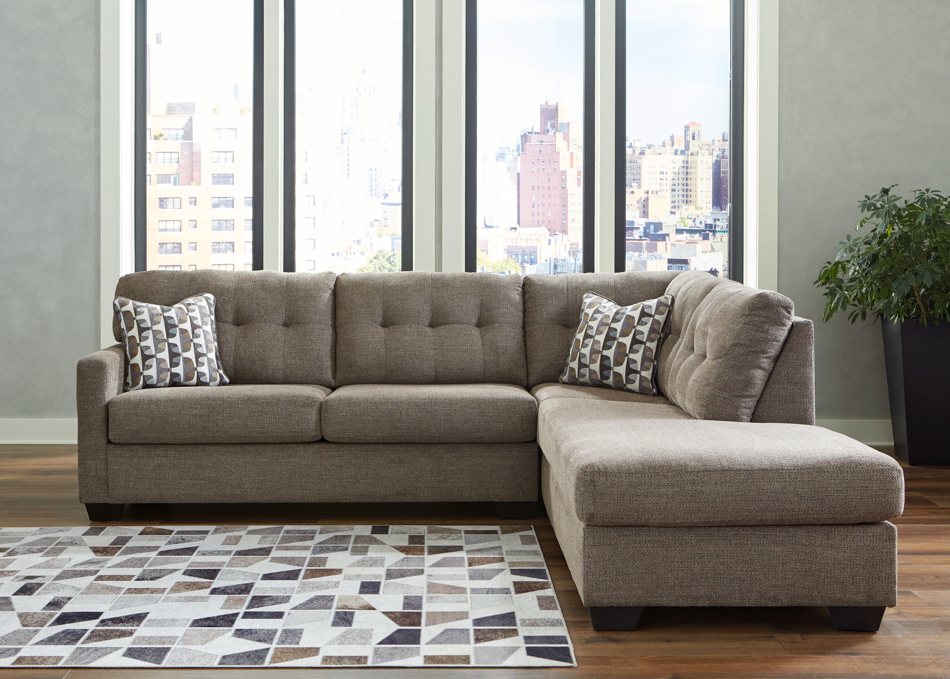 Hoover Furniture Outlet - Ashley Furniture - Mahoney 2-Piece Sectional with Chaise - LAF 2-Piece Sectional with Chaise - 31005S2