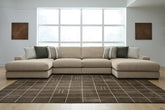 Hoover Furniture Outlet - Ashley Furniture - Linenhause 4-Piece Double Chaise Sectional - RAF 4-Piece Double Chaise Sectional - 31803S9