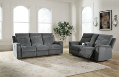 Hoover Furniture Outlet - Ashley Furniture - Barnsana Power Reclining Sofa and Loveseat - Power Reclining Sofa and Loveseat - 33202U1