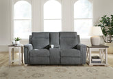 Hoover Furniture Outlet - Ashley Furniture - Barnsana Power Reclining Loveseat with Console - DBL REC PWR Loveseat w/Console - 3320296
