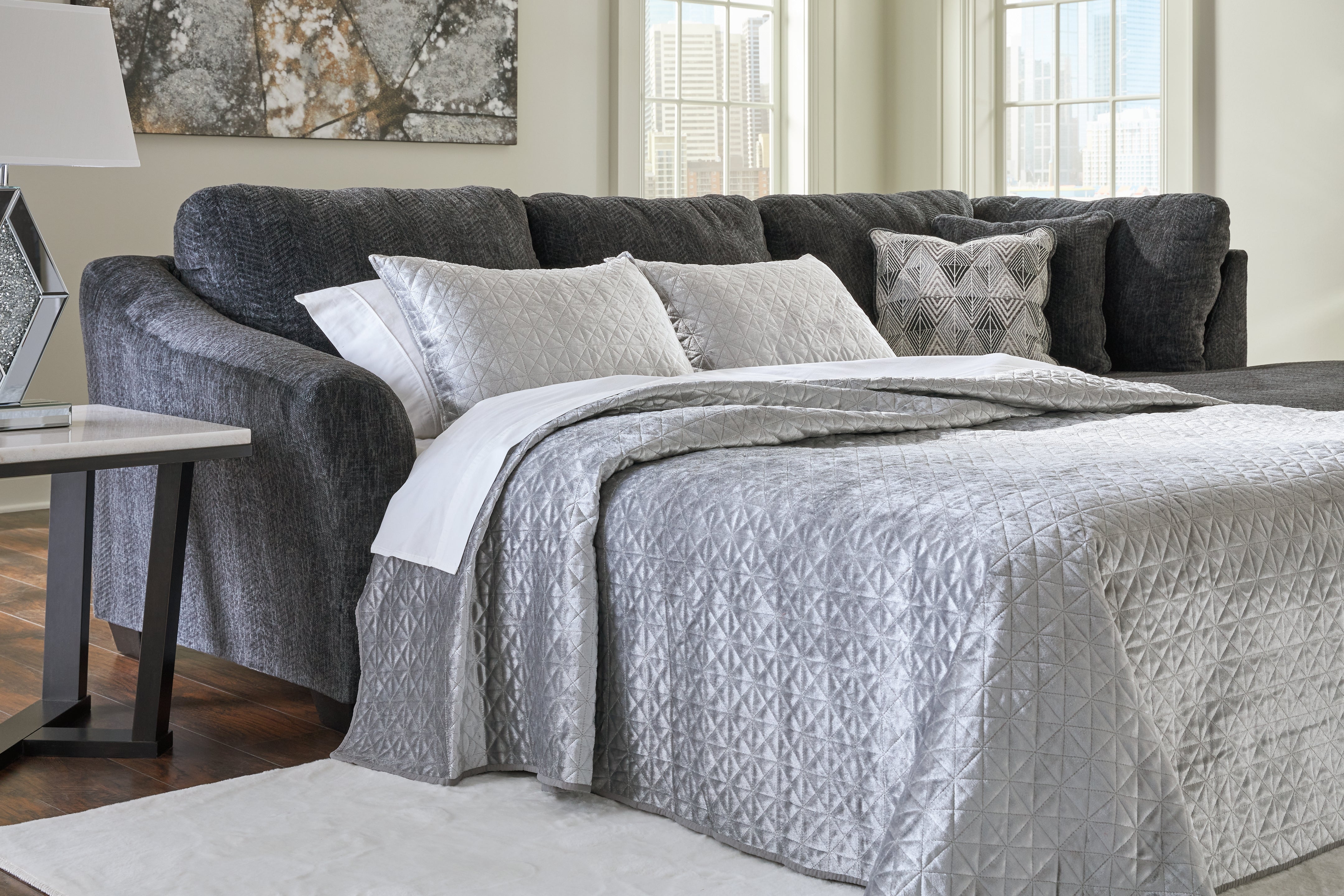Hoover Furniture Outlet - Ashley Furniture - Biddeford 2-Piece Sleeper Sectional with Chaise - 2-Piece Sleeper Sectional with Chaise - 35504S4