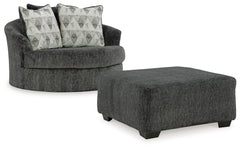 Hoover Furniture Outlet - Ashley Furniture - Biddeford Oversized Swivel Chair and Ottoman - Oversized Swivel Chair and Ottoman - 35504U1