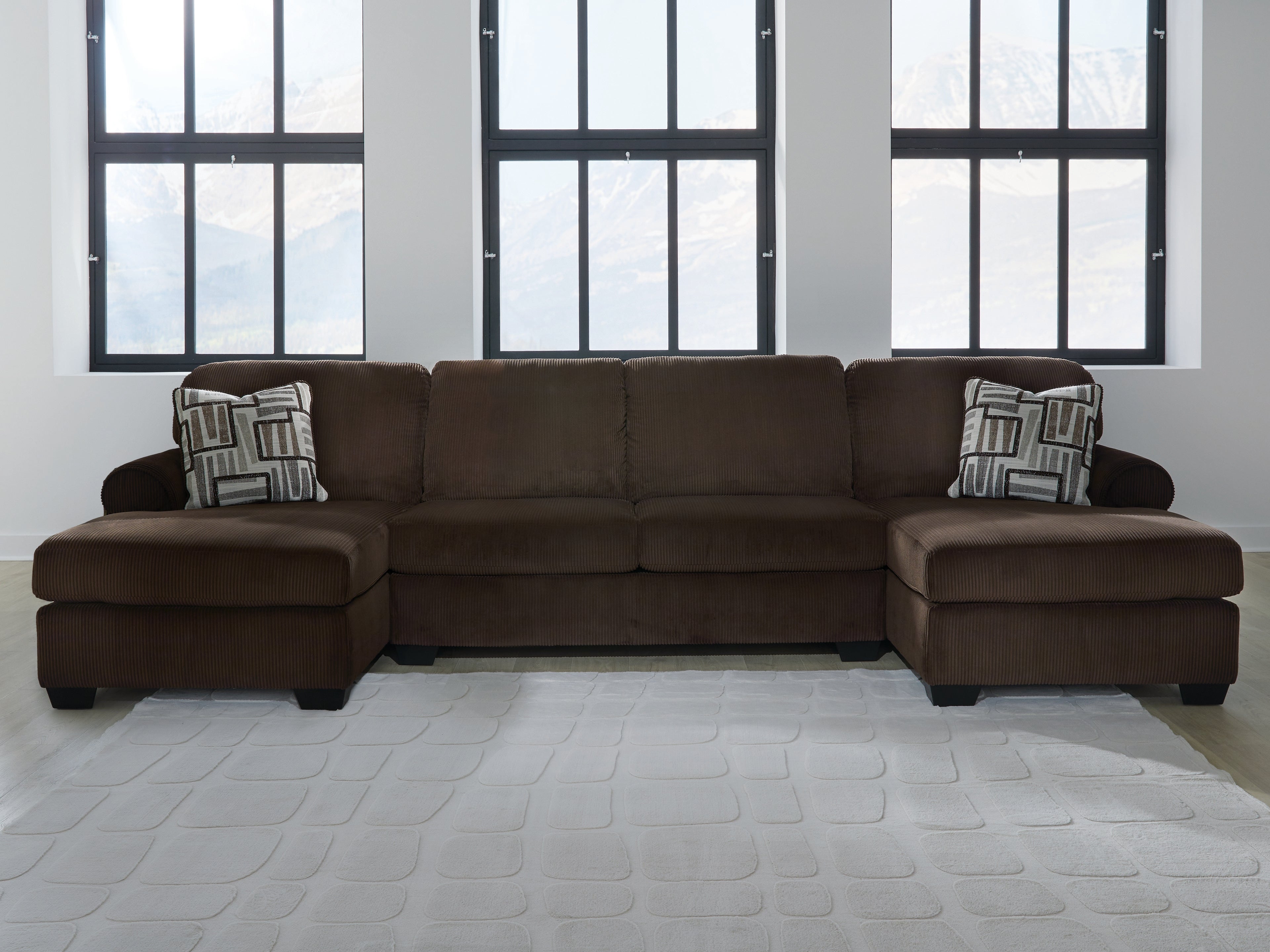 Hoover Furniture Outlet - Ashley Furniture - Kimlee 3-Piece Sectional with Double Chaise - RAF 3-Piece Sectional with Double Chaise - PC35603S3