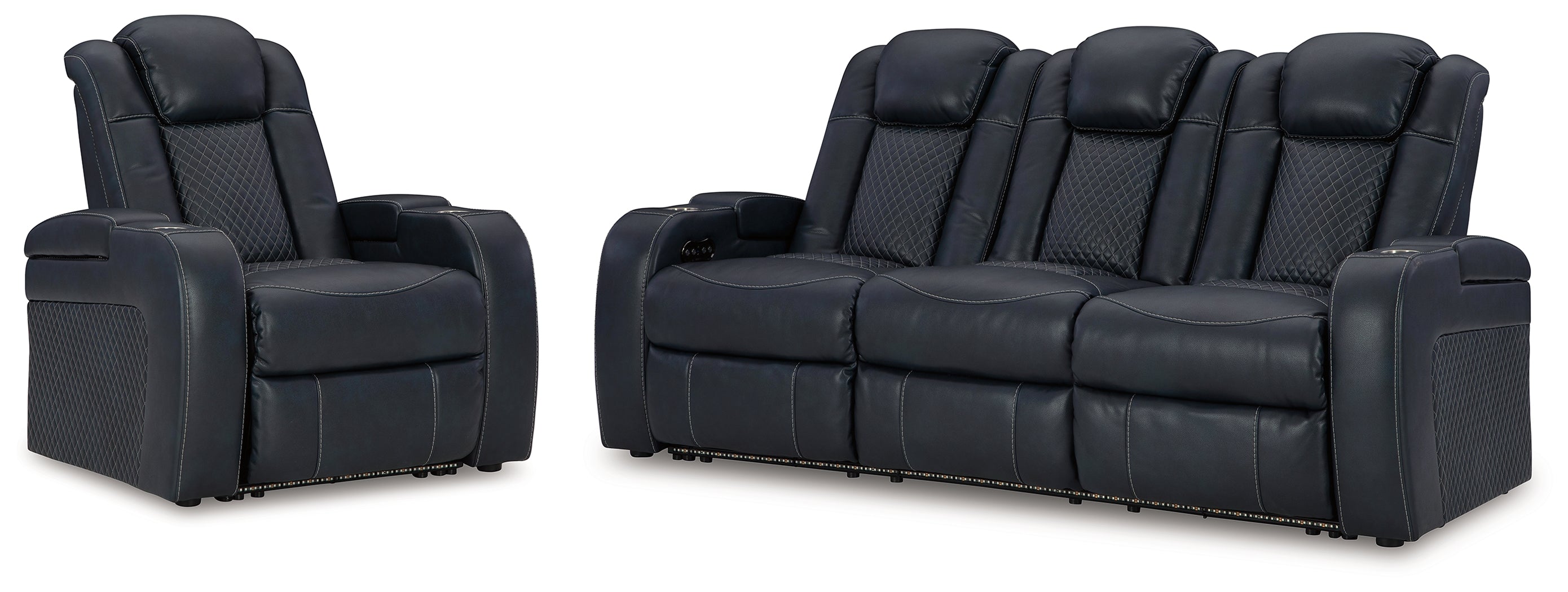 Hoover Furniture Outlet - Ashley Furniture - Fyne-Dyme Power Reclining Sofa and Power Recliner - Power Reclining Sofa and Power Recliner - 36603U3