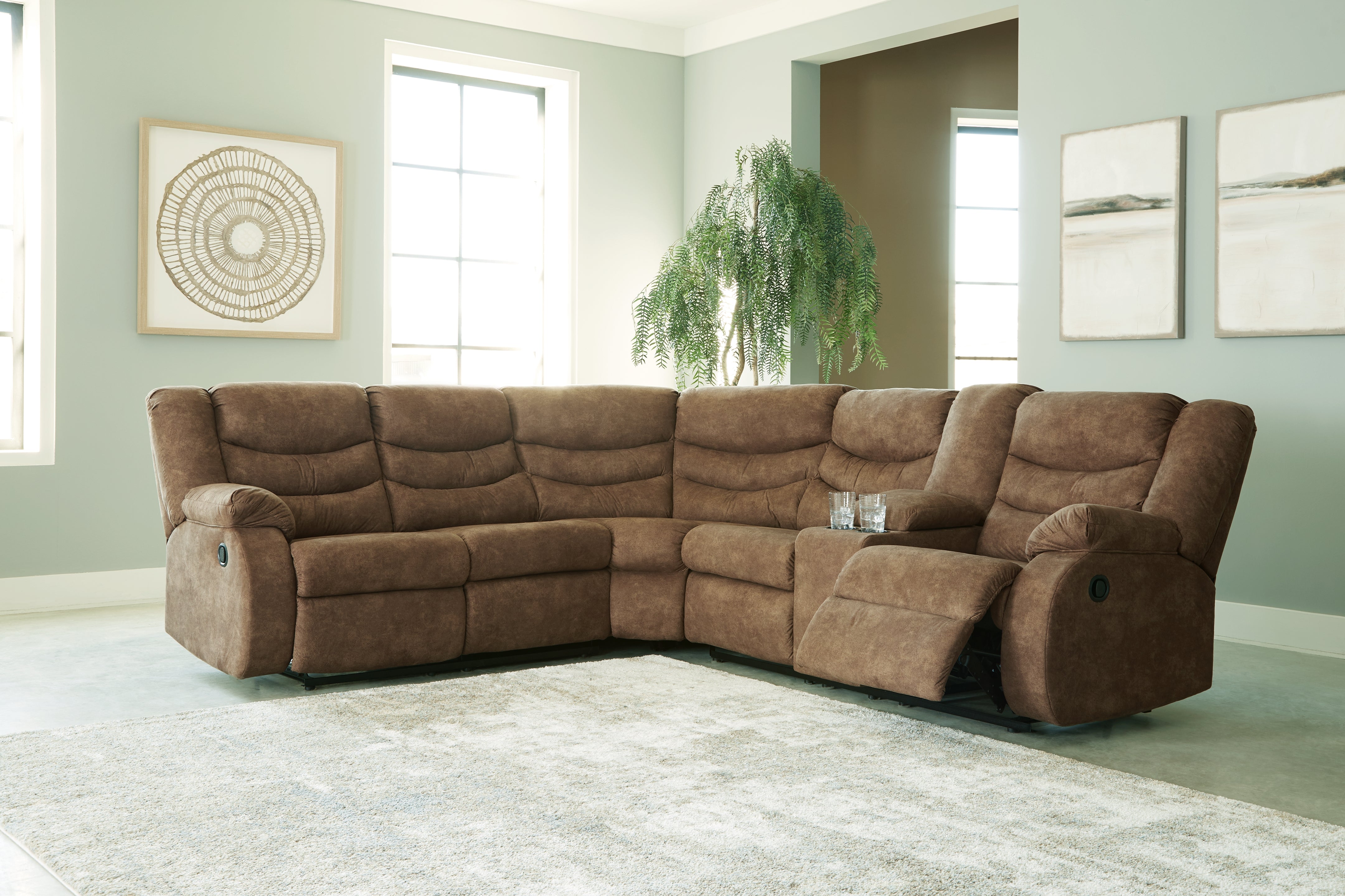 Hoover Furniture Outlet - Ashley Furniture - Partymate 2-Piece Reclining Sectional - 2-Piece Reclining Sectional - 36902S1