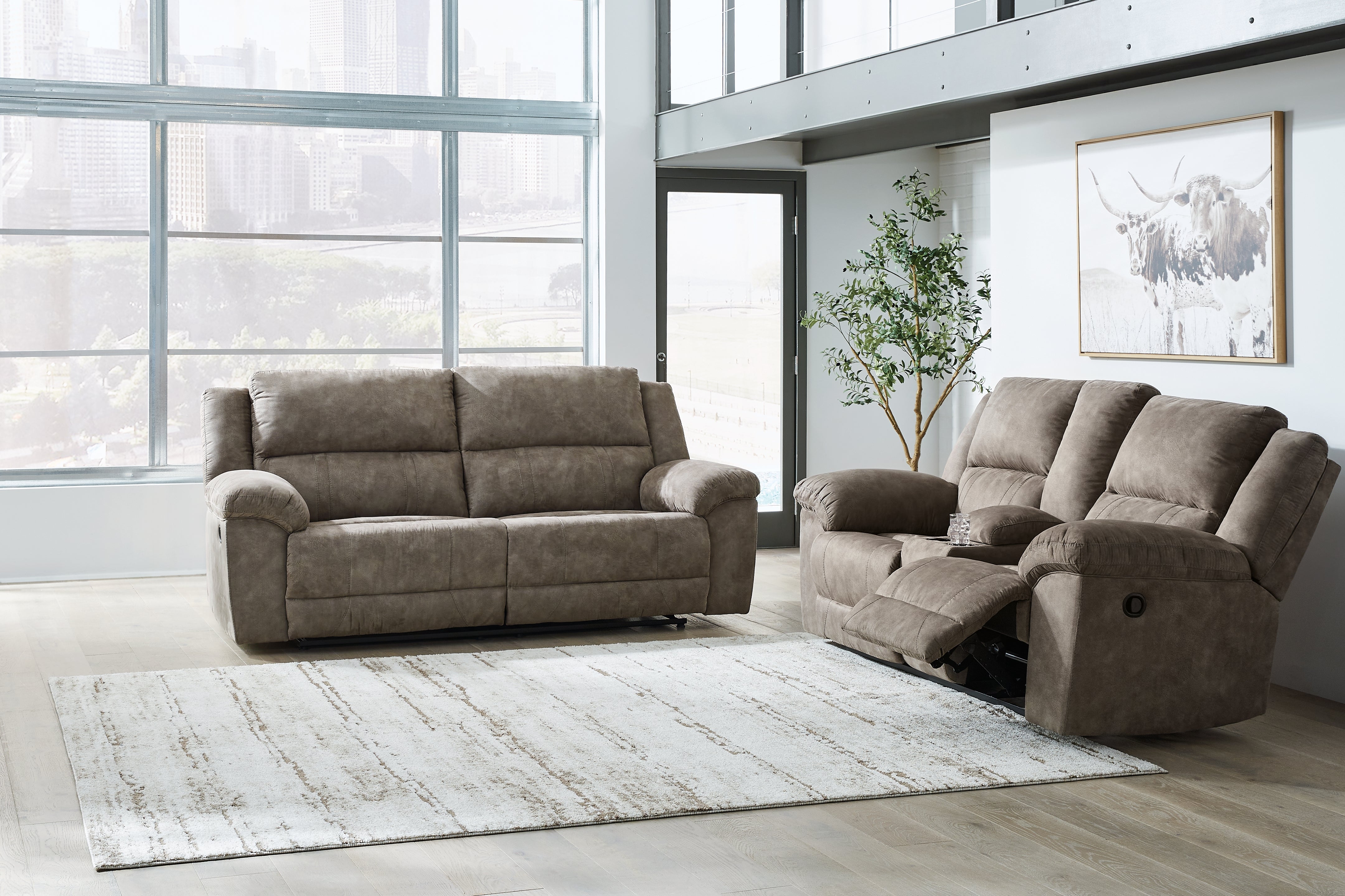 Hoover Furniture Outlet - Ashley Furniture - Laresview Reclining Sofa and Loveseat - Reclining Sofa and Loveseat - 37203U1