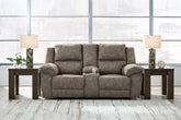 Hoover Furniture Outlet - Ashley Furniture - Laresview Reclining Loveseat with Console - DBL Rec Loveseat w/Console - 3720394