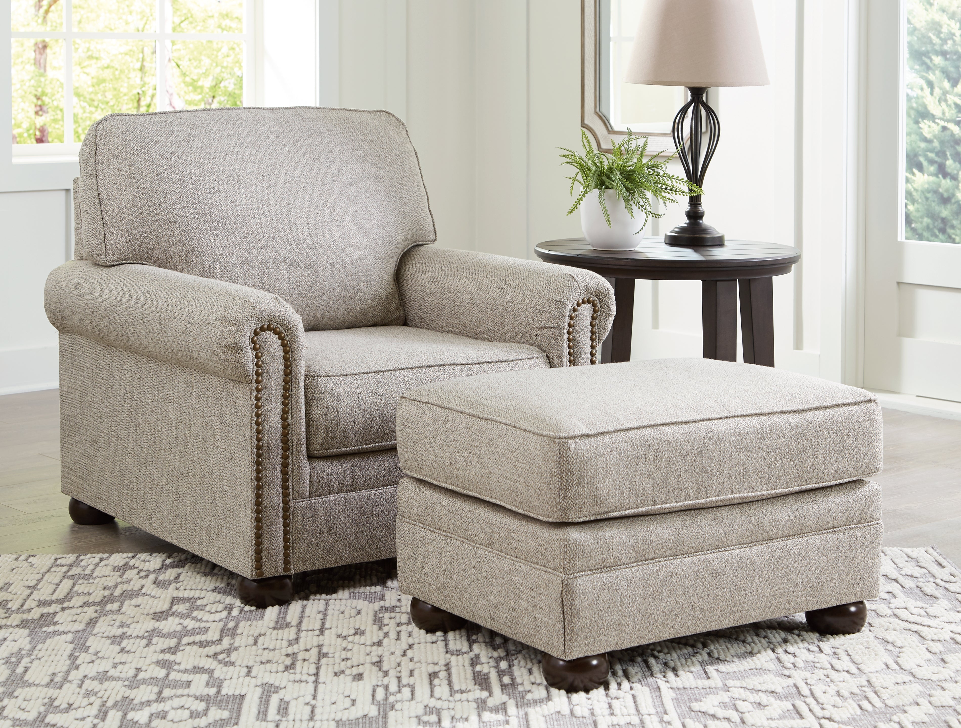 Hoover Furniture Outlet - Ashley Furniture - Gaelon Chair and Ottoman - Chair and Ottoman - 37307U2