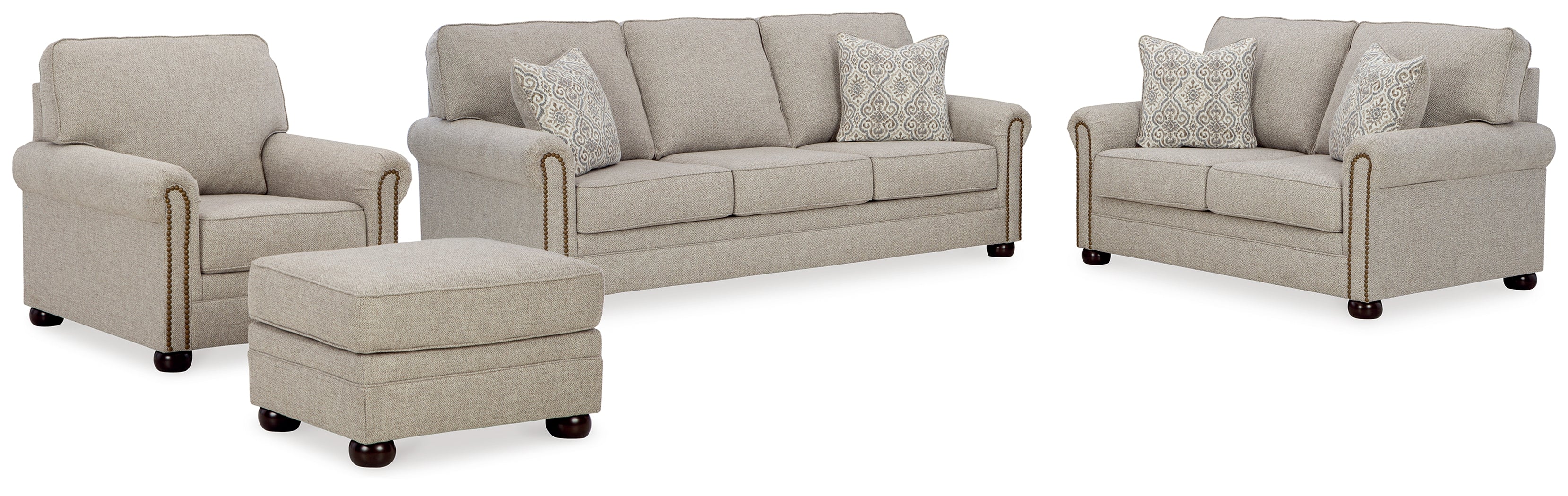 Hoover Furniture Outlet - Ashley Furniture - Gaelon Sofa, Loveseat, Chair and Ottoman - Sofa, Loveseat, Chair and Ottoman - 37307U3