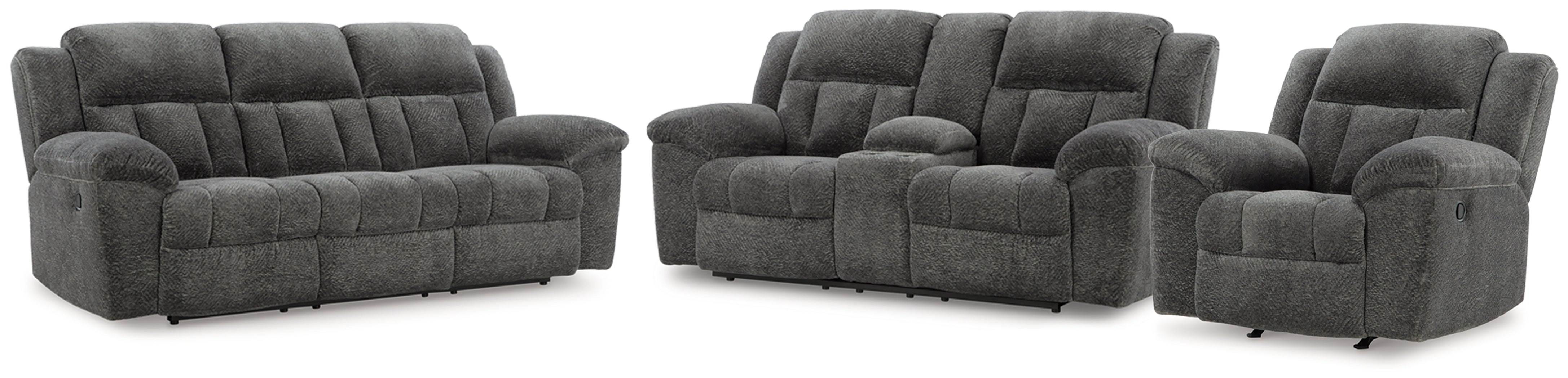 Hoover Furniture Outlet - Ashley Furniture - Frohn Reclining Sofa, Loveseat and Recliner - Reclining Sofa, Loveseat and Recliner - 37406U4