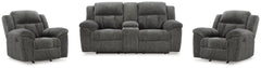 Hoover Furniture Outlet - Ashley Furniture - Frohn Reclining Loveseat with Console and 2 Recliners - Reclining Loveseat with Console and 2 Recliners - 37406U5