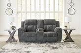 Hoover Furniture Outlet - Ashley Furniture - Frohn Reclining Loveseat with Console - DBL Rec Loveseat w/Console - 3740694