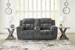 Hoover Furniture Outlet - Ashley Furniture - Frohn Reclining Loveseat with Console - DBL Rec Loveseat w/Console - 3740694