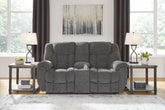 Hoover Furniture Outlet - Ashley Furniture - Foreside Reclining Loveseat with Console - DBL Rec Loveseat w/Console - 3810494