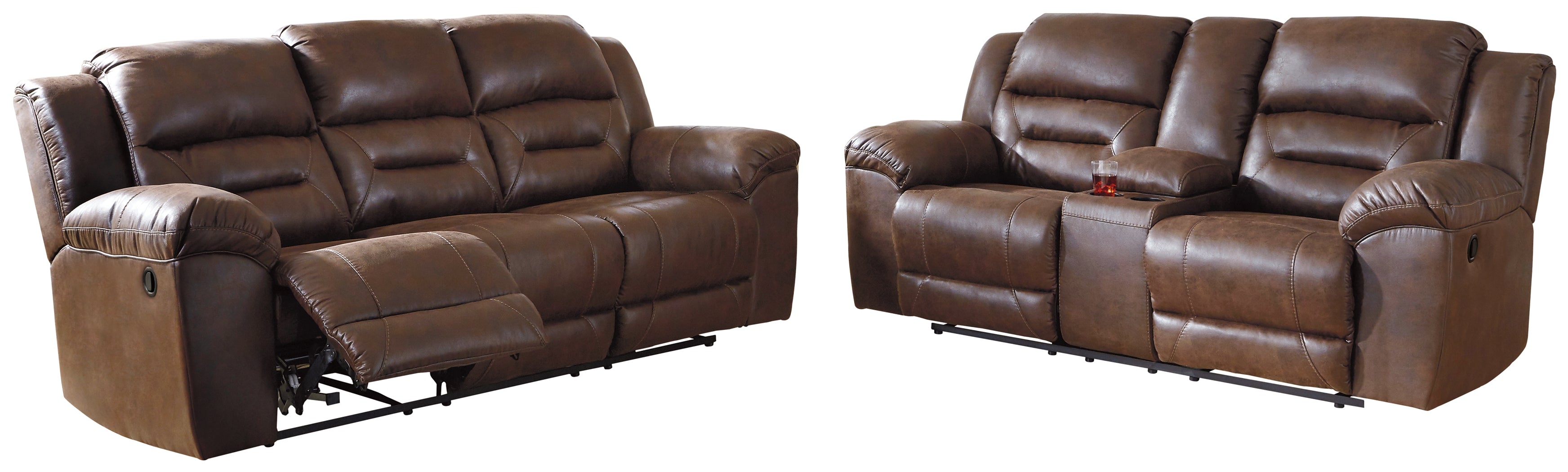 Hoover Furniture Outlet - Ashley Furniture - Stoneland Reclining Sofa and Loveseat - Reclining Sofa and Loveseat - 39904U1