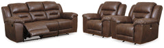 Hoover Furniture Outlet - Ashley Furniture - Stoneland Reclining Sofa and 2 Power Recliners - Reclining Sofa and 2 Power Recliners - 39904U6