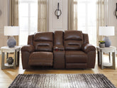 Hoover Furniture Outlet - Ashley Furniture - Stoneland Power Reclining Loveseat with Console - DBL REC PWR Loveseat w/Console - 3990496