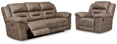 Hoover Furniture Outlet - Ashley Furniture - Stoneland Power Reclining Sofa and Manual Recliner - Power Reclining Sofa and Manual Recliner - 39905U12