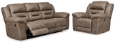 Hoover Furniture Outlet - Ashley Furniture - Stoneland Reclining Sofa and Power Recliner - Reclining Sofa and Power Recliner - 39905U7