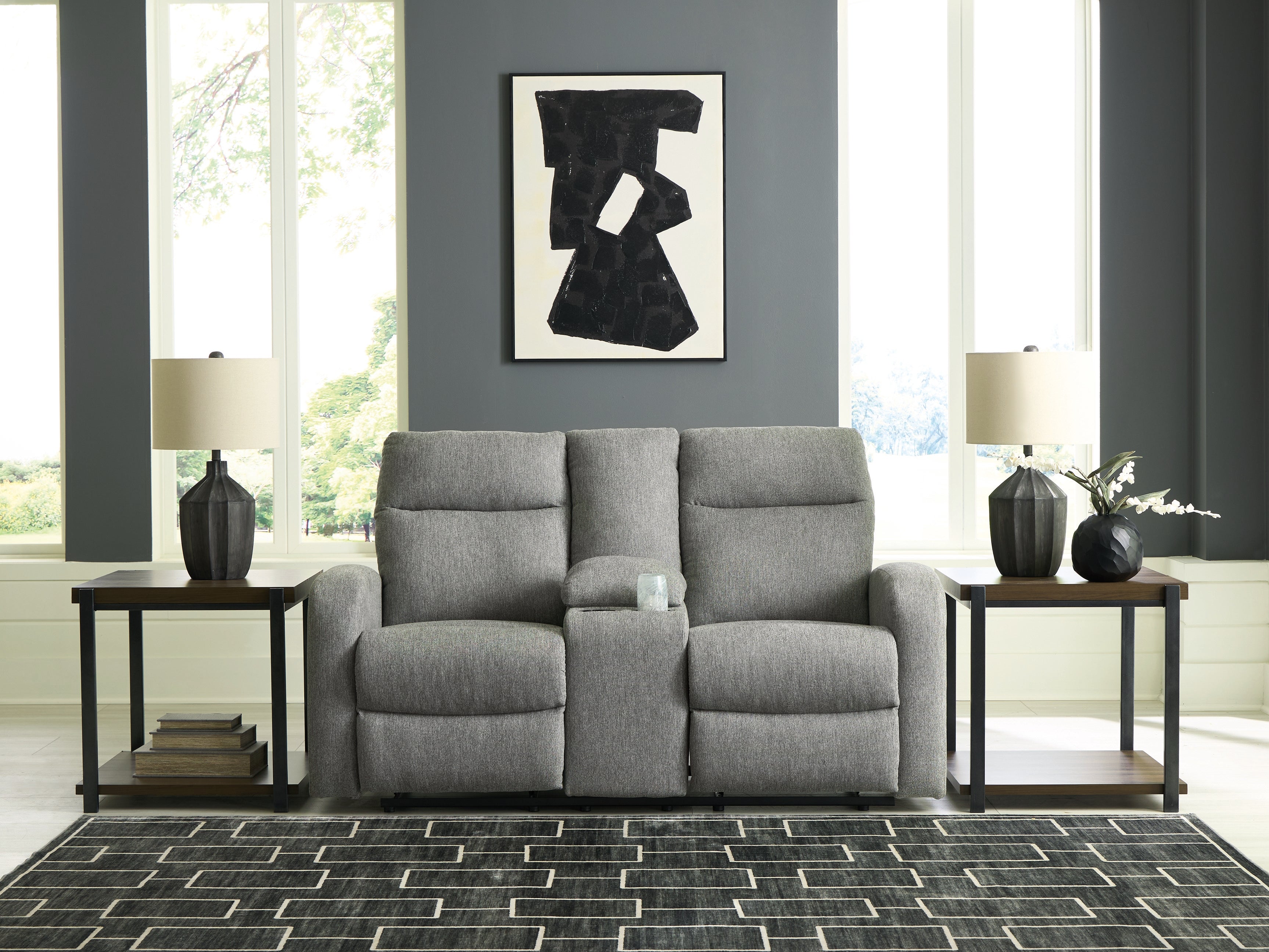 Hoover Furniture Outlet - Ashley Furniture - Gauntlet Reclining Loveseat with Console - DBL Rec Loveseat w/Console - PC4220494