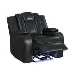 U-890 Power Motion Recliner with Power Headrest, LED in Pebble Black