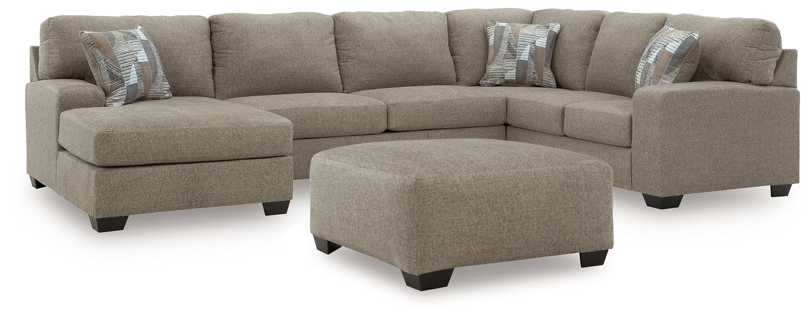 Hoover Furniture Outlet - Ashley Furniture - Newellen 3-Piece Sectional and Oversized Ottoman - 3-Piece Sectional and Oversized Ottoman - 48404U1