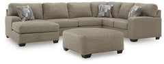 Hoover Furniture Outlet - Ashley Furniture - Newellen 3-Piece Sectional and Oversized Ottoman - 3-Piece Sectional and Oversized Ottoman - 48404U1