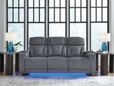 Hoover Furniture Outlet - Ashley Furniture - Studio Cave Power Reclining Sofa - PWR REC Sofa with ADJ Headrest - PC4980215