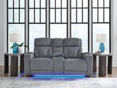Hoover Furniture Outlet - Ashley Furniture - Studio Cave Power Reclining Loveseat with Console - PWR REC Loveseat/CON/ADJ HDRST - PC4980218
