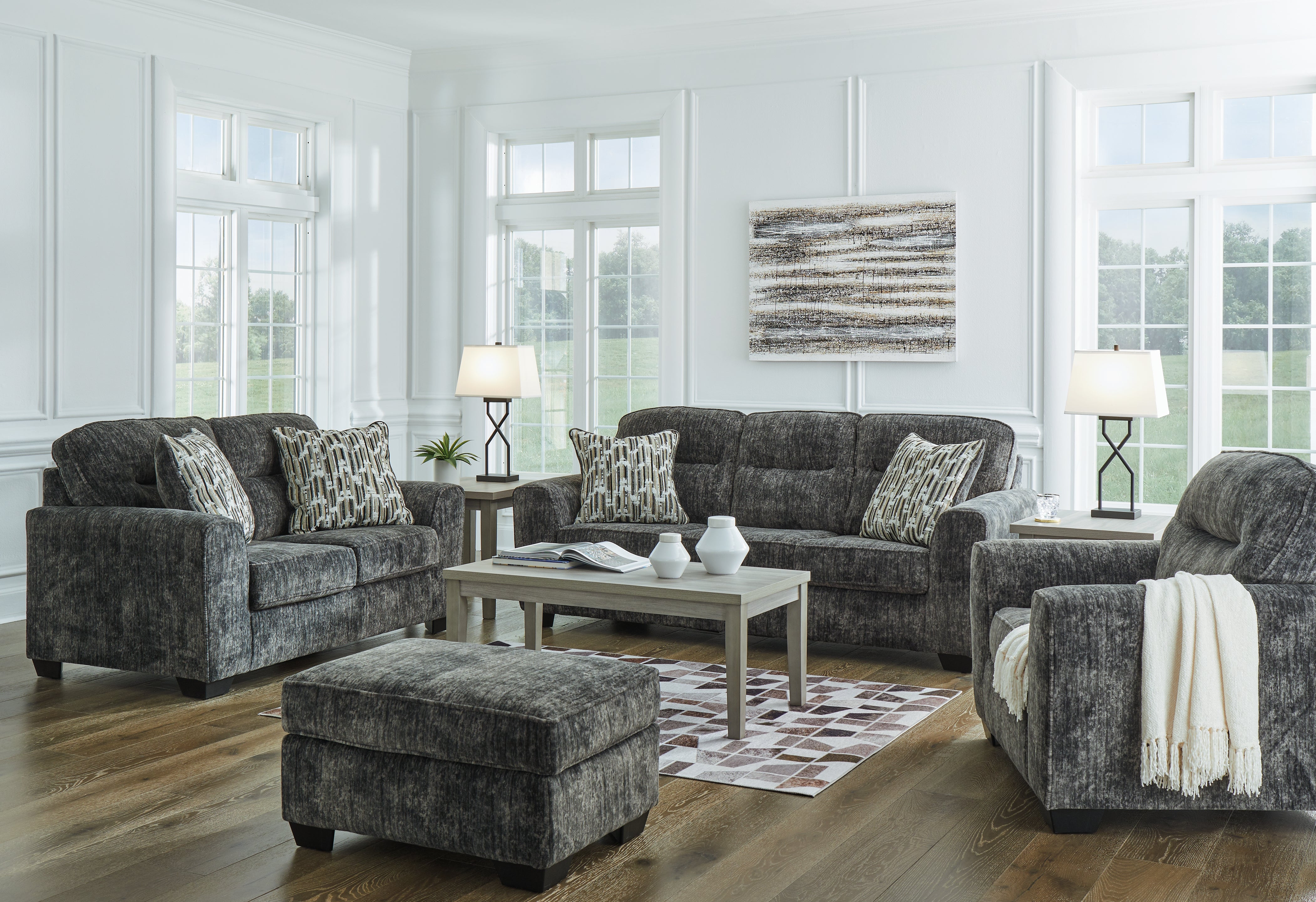 Hoover Furniture Outlet - Ashley Furniture - Lonoke Sofa, Loveseat, Oversized Chair and Ottoman - Sofa, Loveseat, Oversized Chair and Ottoman - 50504U3